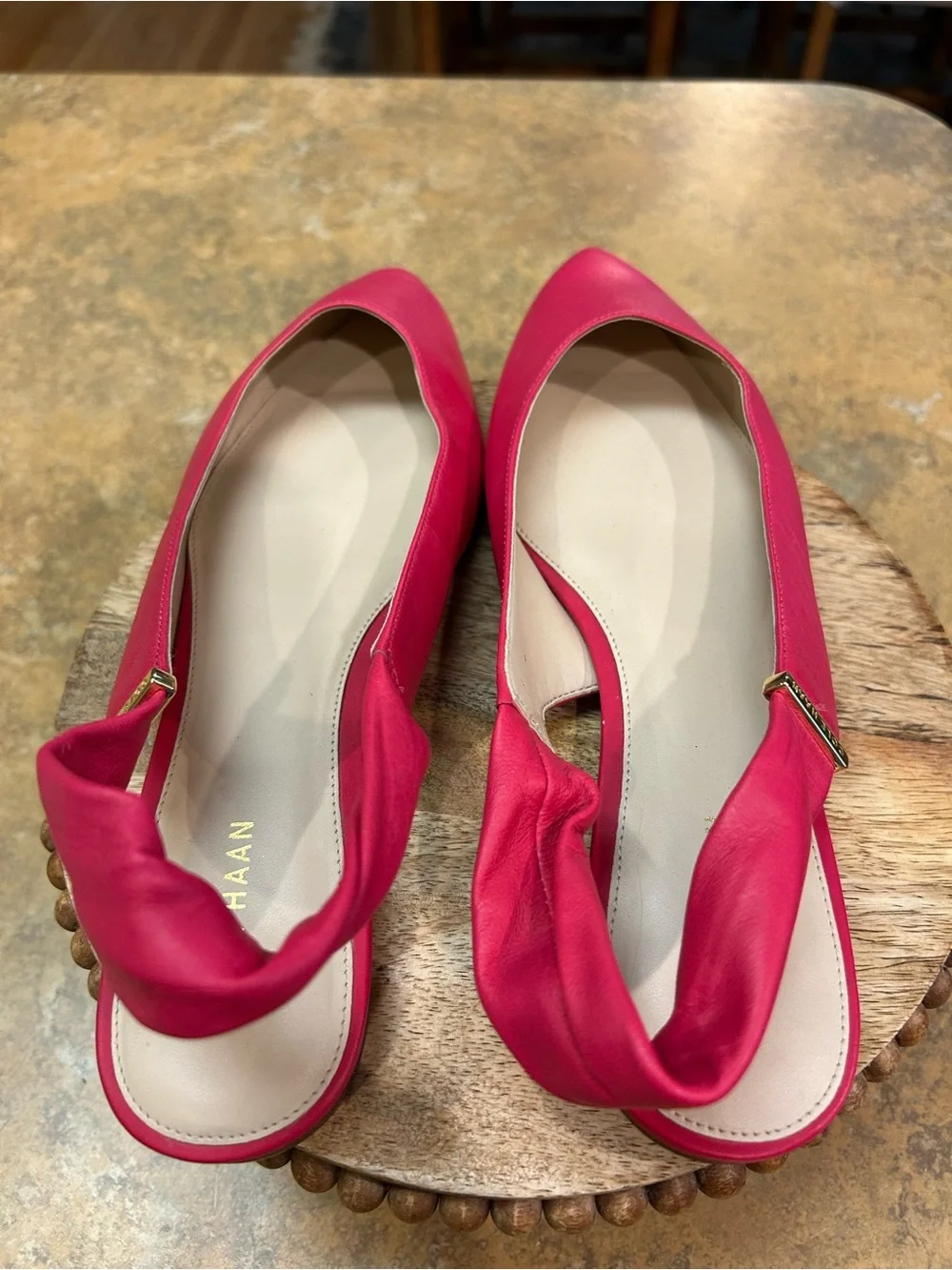 Cole Haan Eden Skimmer Hot Pink Pointed Slingback Flats